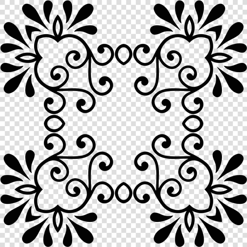 Decorative Vintage Style Continued   Floral Designs Black Free  HD Png DownloadTransparent PNG