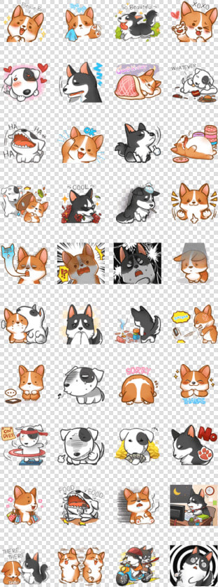 Corgi Clipart Sticker   Line Corgi Sticker  HD Png DownloadTransparent PNG