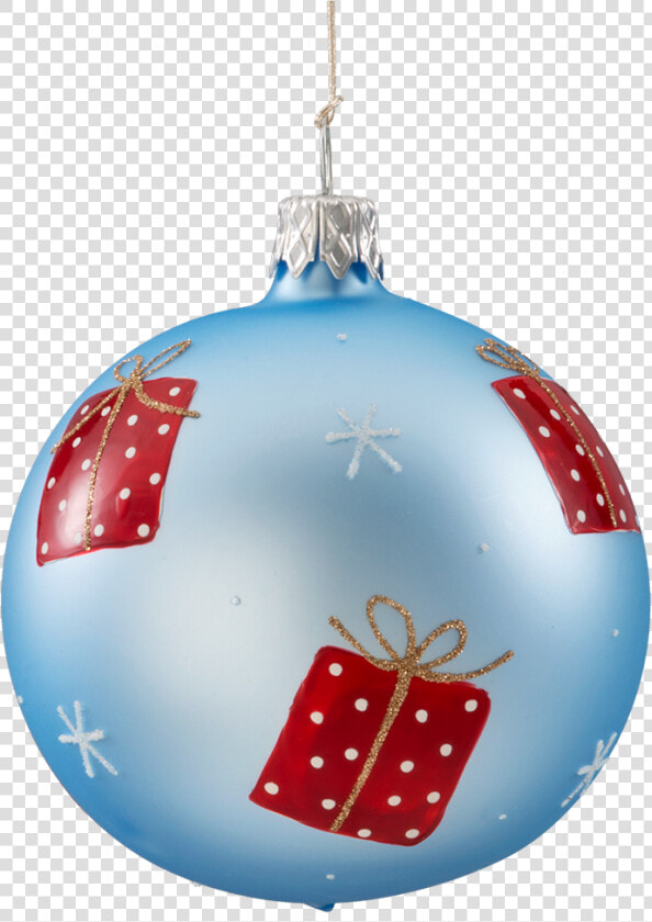 Glass Bauble Light blue Matt With Presents  7 Cm   Christmas Bauble  HD Png DownloadTransparent PNG