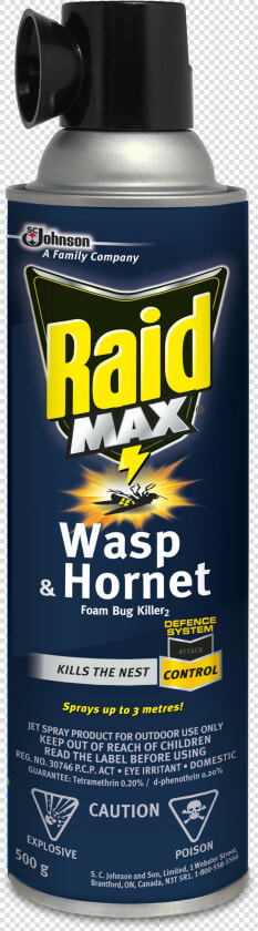 Raid® Max Wasp  amp  Hornet Foam Bug Killer   Raid Max Wasp And Hornet  HD Png DownloadTransparent PNG