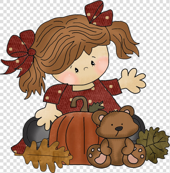 Bonecas  amp  Meninas Girls Clips  Fall Harvest  Autumn   Fall For Kids Clipart  HD Png DownloadTransparent PNG