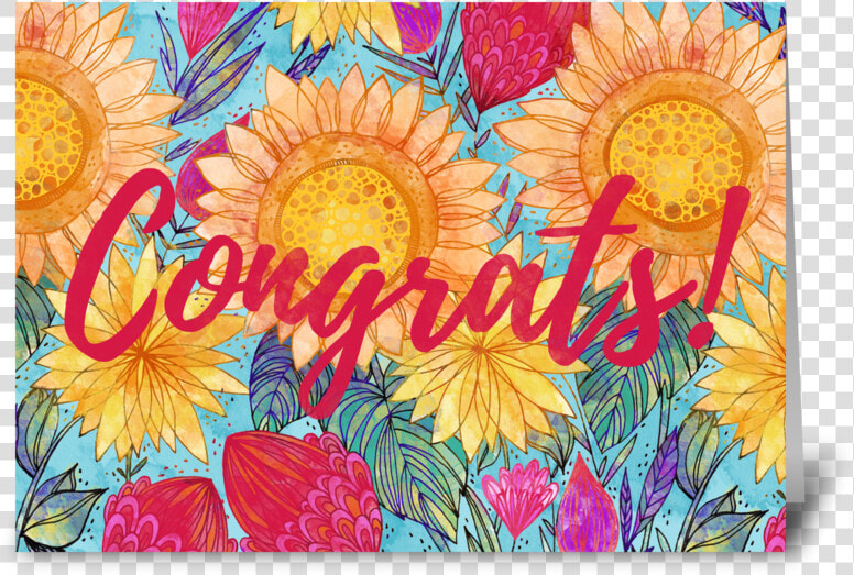 Congrats Sunflowers Greeting Card  HD Png DownloadTransparent PNG