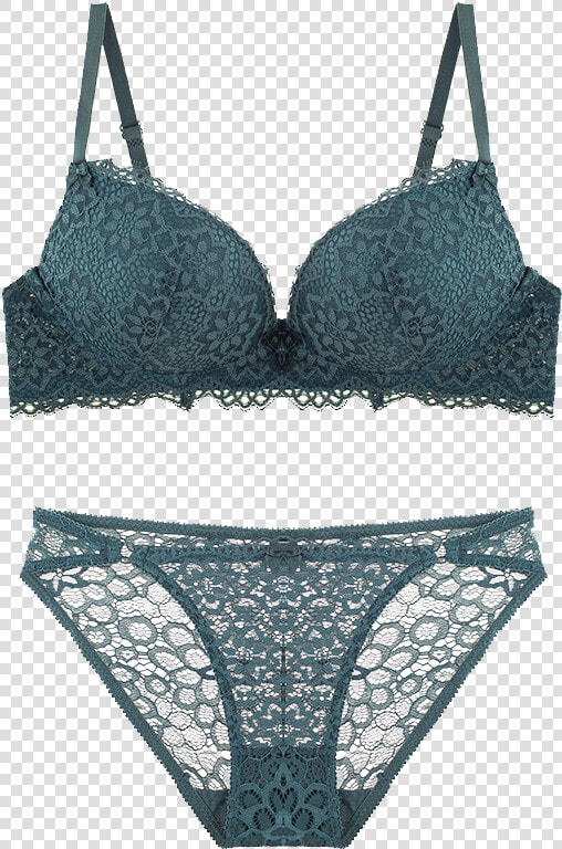 Kewoz No Steel Ring Bra Set Gathers Traceless Lace   Bra  HD Png DownloadTransparent PNG