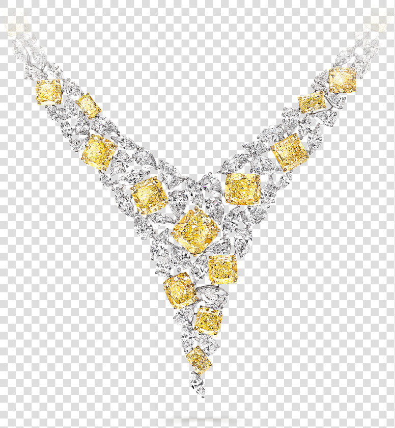 A Graff High Jewellery Yellow And White Diamond Necklace   Thong  HD Png DownloadTransparent PNG