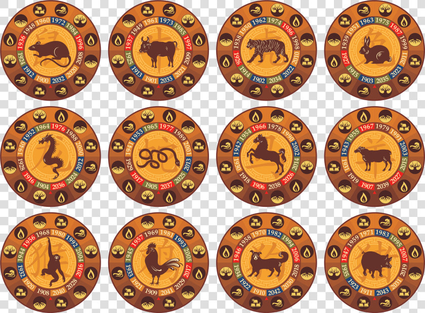 Chinese Zodiac Signs Set Png Clip Art Image   Zodiac Sign Symbols Png  Transparent PngTransparent PNG