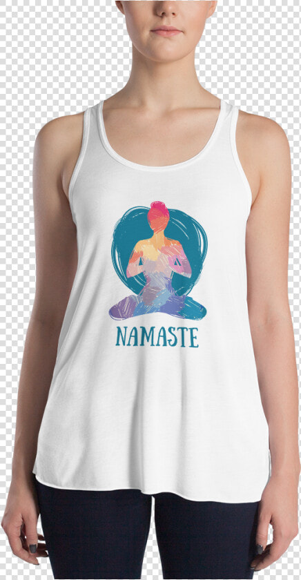 Load Image Into Gallery Viewer  Png Yoga Namaste V2   Bella   Canvas Women  39 s B8800 Flowy Racerback Tank  Transparent PngTransparent PNG