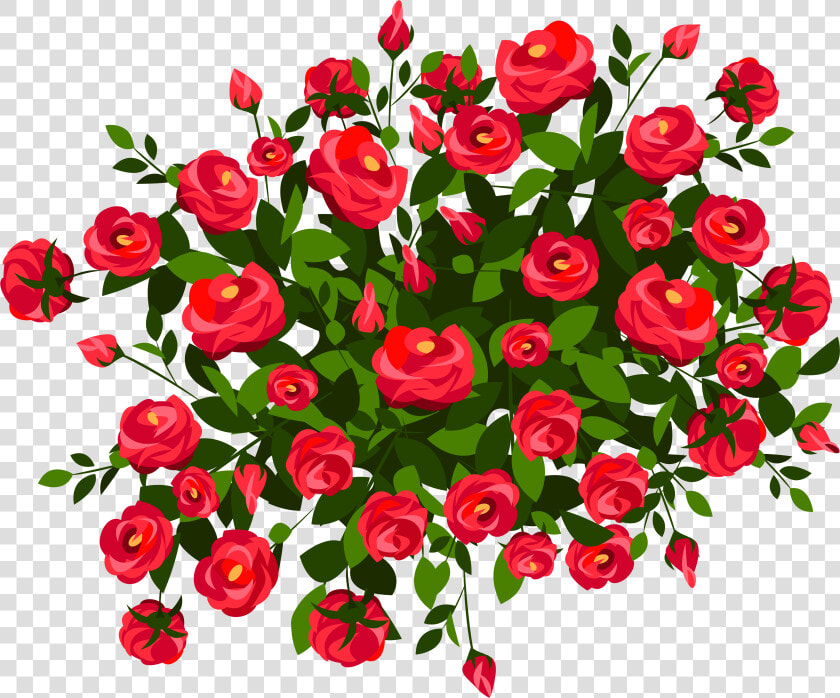 Clipart Flowers Bush   Rose Bush Transparent  HD Png DownloadTransparent PNG