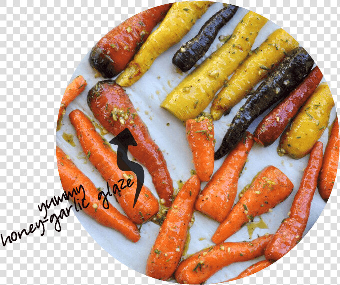 Roasted Carrots With Honey mustard Glaze Overhead View   Dish  HD Png DownloadTransparent PNG