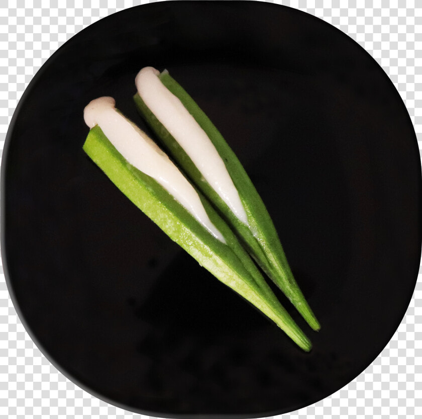 Lady Finger With Fish Paste   Leek  HD Png DownloadTransparent PNG