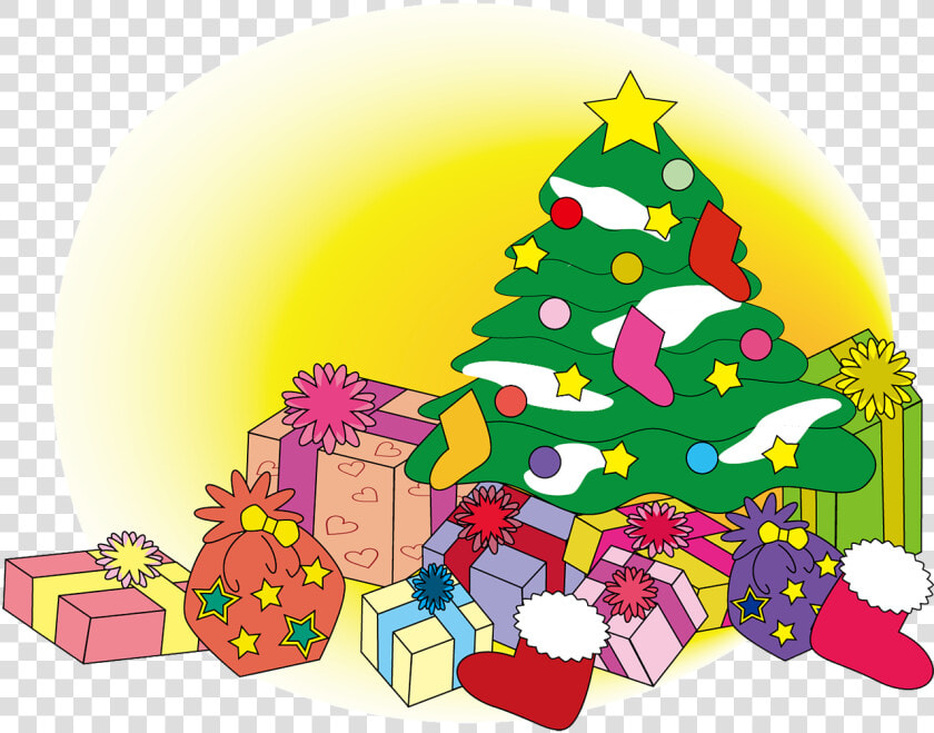 Christmas  Winter  Tree  Gift   Christmas Trees And Presents Clipart  HD Png DownloadTransparent PNG