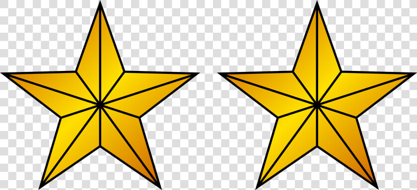 2 Gold Stars   5 Star Insignia Gold  HD Png DownloadTransparent PNG