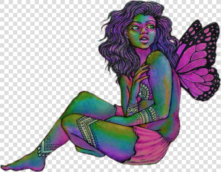  trippy  psychedelic  faerie  fairy  fantasy  butterfly   Fairy  HD Png DownloadTransparent PNG