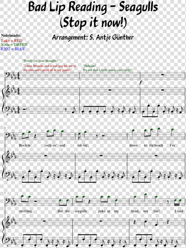 Seagulls Stop It Now Piano Sheet Music  HD Png DownloadTransparent PNG