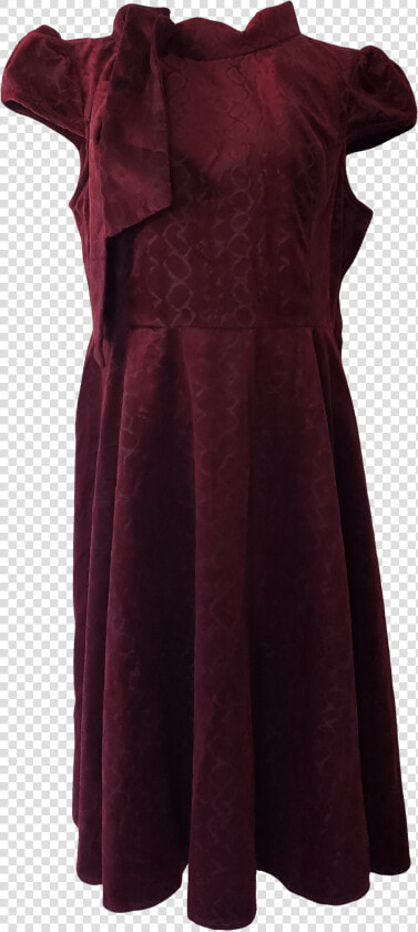 Red Velvet Pattern Dress With Tie Neck By Hearts And   Gown  HD Png DownloadTransparent PNG