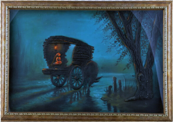 Mangala Art Bullock Cart Scenery M Seal Mural Artwork  HD Png DownloadTransparent PNG