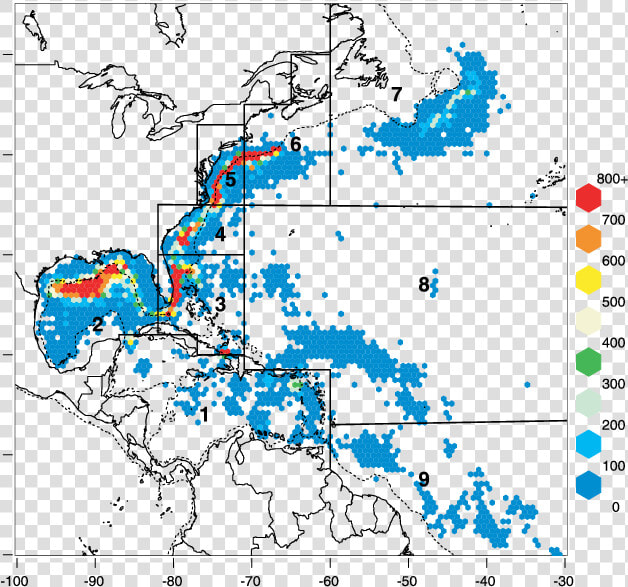 Longline Fishing Effort Map  HD Png DownloadTransparent PNG