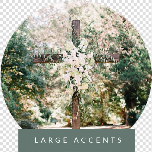 Large Accents With Label V2 01   Wedding Crosses With Flowers  HD Png DownloadTransparent PNG