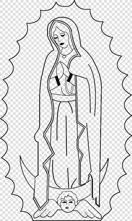 Our Lady Of Guadalupe Coloring Page   Easy La Virgen De Guadalupe Drawing  HD Png DownloadTransparent PNG