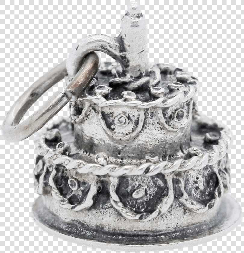 Vintage Sterling Silver Birthday Cake Happy Birthday   Body Jewelry  HD Png DownloadTransparent PNG