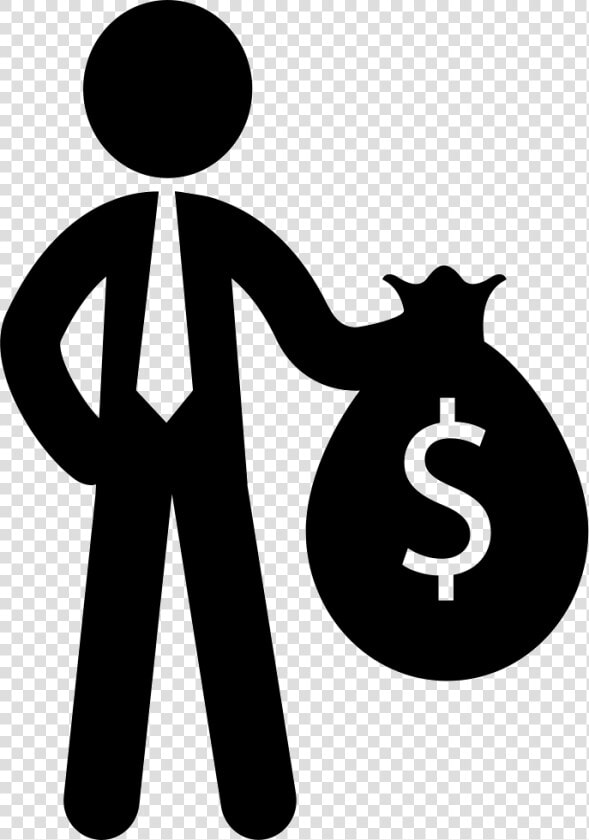 Businessman Standing Holding Dollars Money Bag  HD Png DownloadTransparent PNG