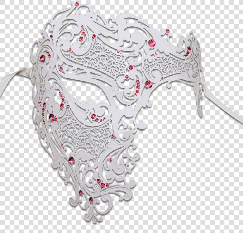 White Series Signature Phantom Of The Opera Half Face   White Masquerade Mask Png  Transparent PngTransparent PNG