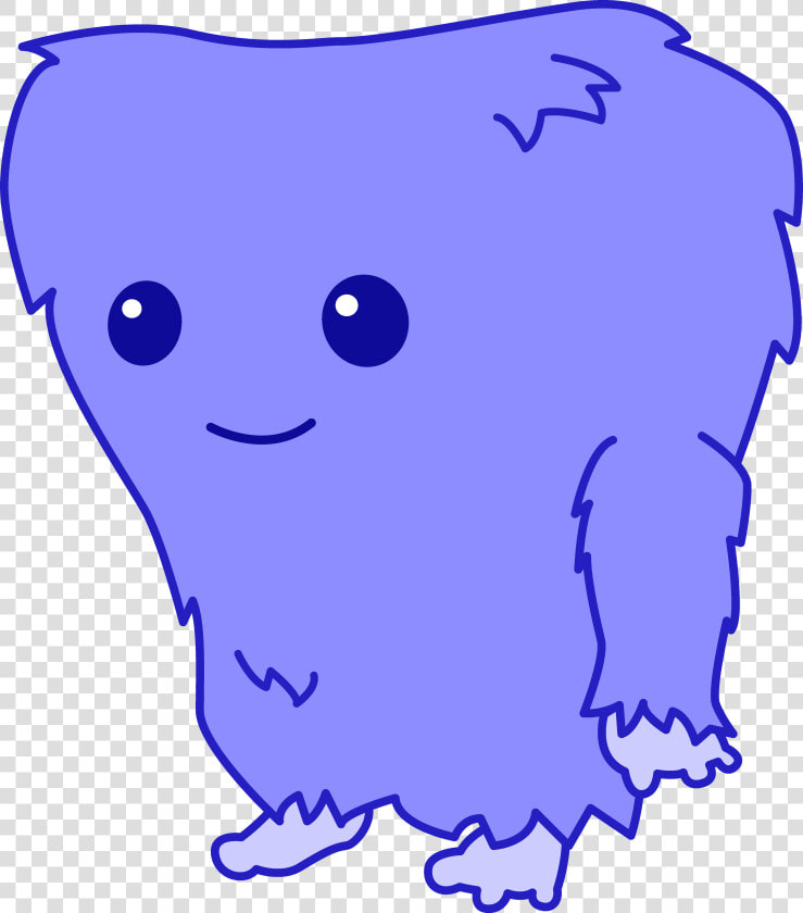 Cute Fuzzy Blue Monster   Monster Clipart Black And White  HD Png DownloadTransparent PNG