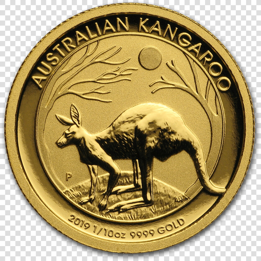 1 10th Oz Australian Kangaroo Gold Coin Reverse   Australian Kangaroo 1 4 Oz 2019  HD Png DownloadTransparent PNG