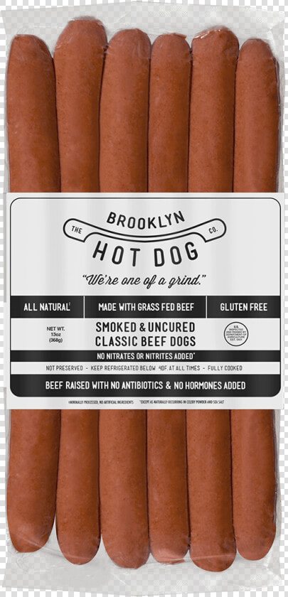 Brookly Hot Dog Company Classic Beef Dogs   Brooklyn Hot Dog Company Smoked And Uncured Classic  HD Png DownloadTransparent PNG