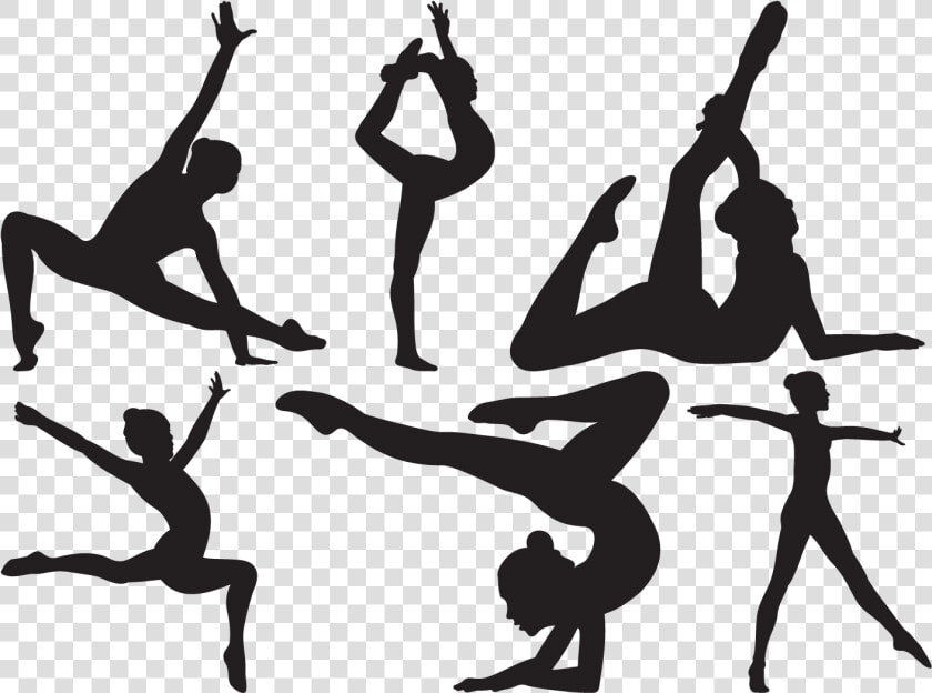 Silhouette Gymnast Girl   Fitness Vector  HD Png DownloadTransparent PNG