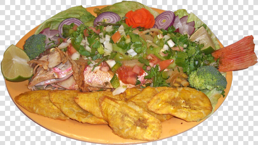 Red Snapper With Vegetable   Tostones  HD Png DownloadTransparent PNG