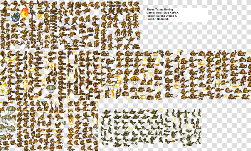 Clip Art Sprite Sheets Erkal Jonathandedecker   Metal Slug Sprites Png  Transparent PngTransparent PNG