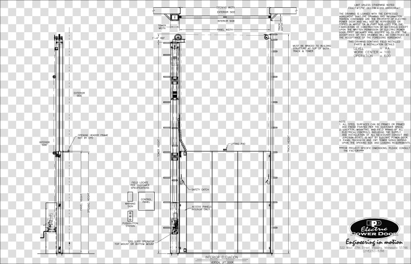 Drawing Door Interior   Vertical Lift Door Detail  HD Png DownloadTransparent PNG