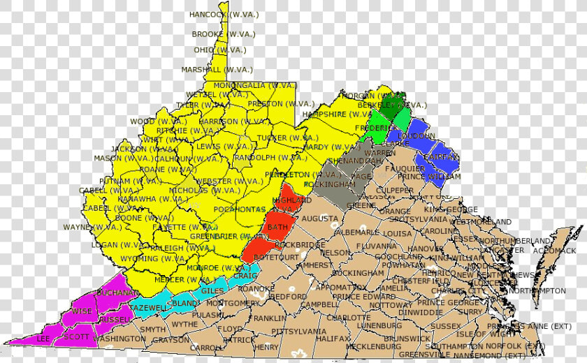 The Restored Government Of Virginia Legislature Authorized   West Virginia 1863 Map  HD Png DownloadTransparent PNG