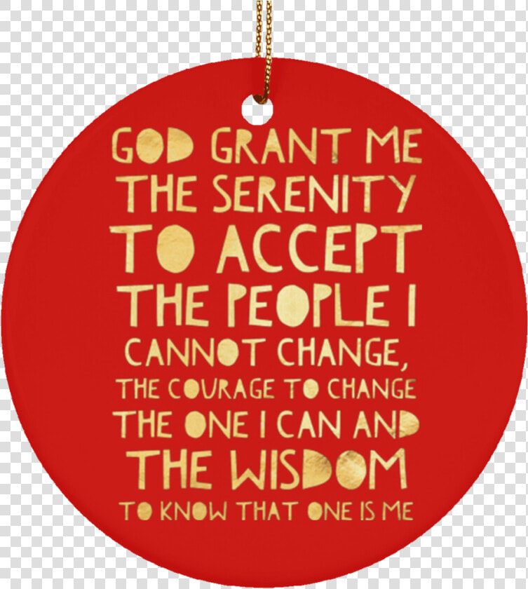 Aca Serenity Prayer Christmas Tree Ornament Ceramic   Circle  HD Png DownloadTransparent PNG