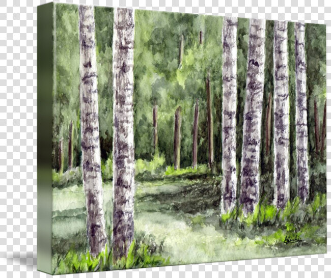 Tree Landscape By Pixel   Birch Tree Landscape Paintings  HD Png DownloadTransparent PNG