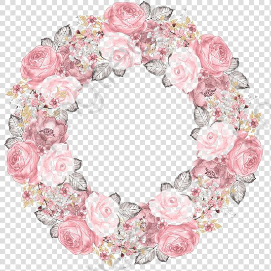 Ink Flowers Flower Border   Round Flowers Pink Png  Transparent PngTransparent PNG