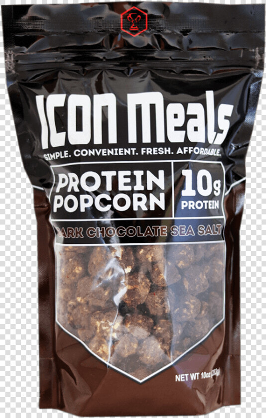 Dark Chocolate Sea Salt Power Popcorn By Icon Meals   Popcorn  HD Png DownloadTransparent PNG