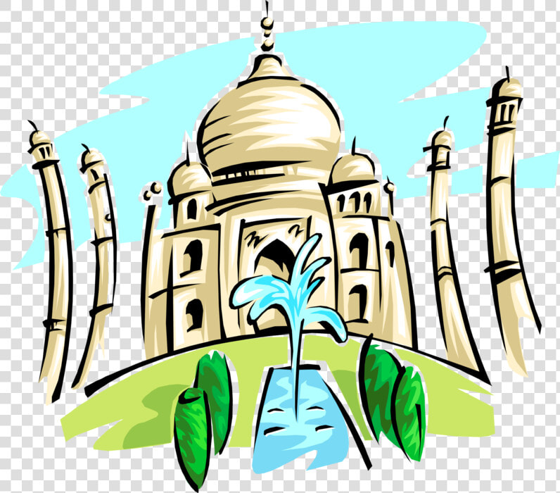 Vector Illustration Of Taj Mahal Marble Mausoleum On   Taj Mahal Clipart Png  Transparent PngTransparent PNG