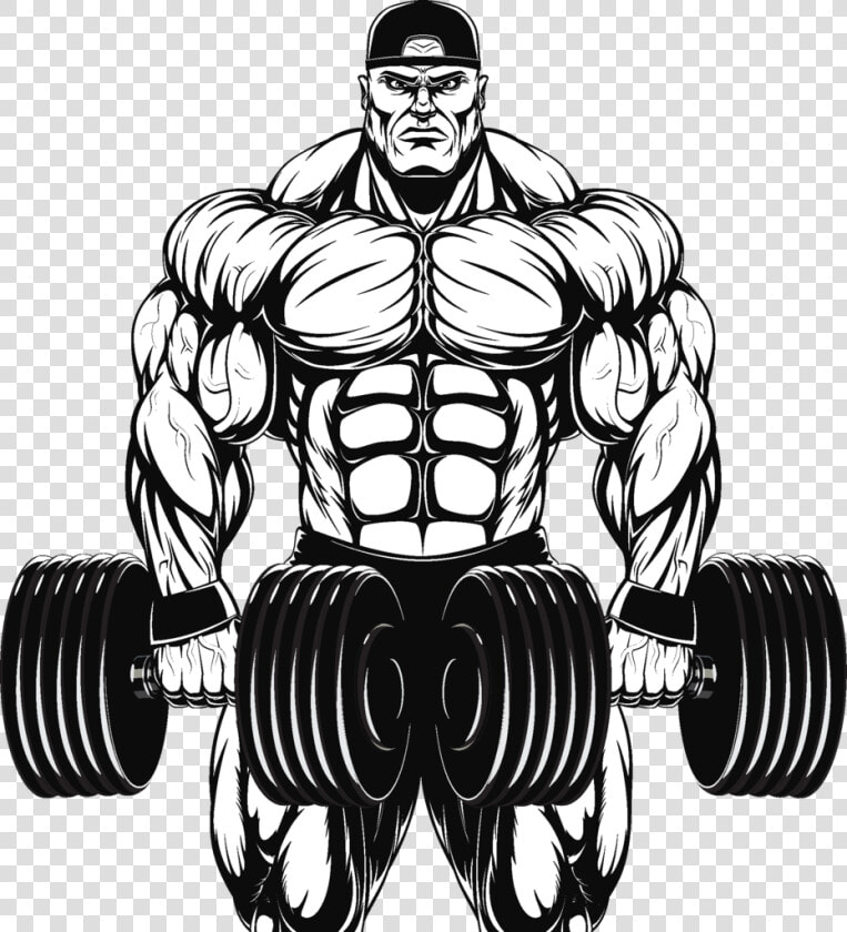 Clip Art Collection Of Free Muscles   Bodybuilder With Dumbbell Vector  HD Png DownloadTransparent PNG