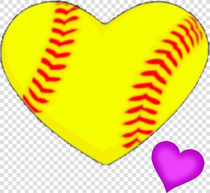 Transparent Heart Softball Png   Transparent Softball Heart  Png DownloadTransparent PNG