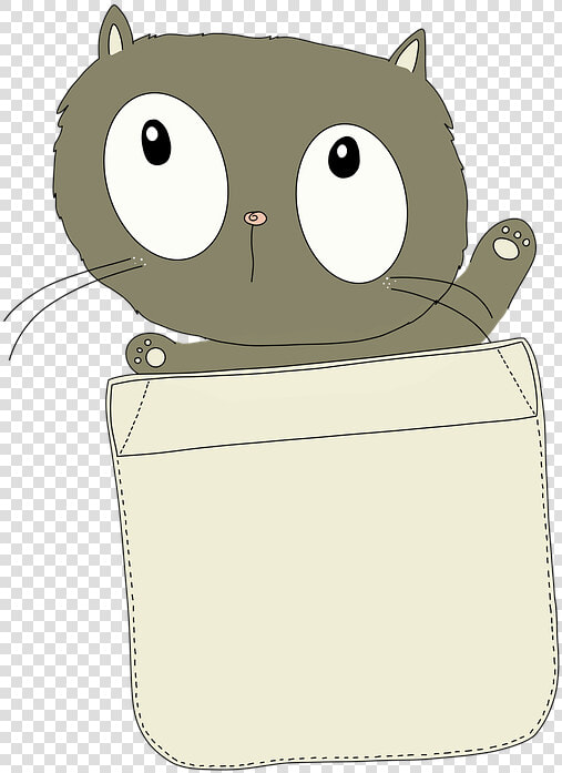 Cat  Cartoon Cat  Kitten  Cute Cat  Pocket   Burn The Calories By Rolling My Eye  HD Png DownloadTransparent PNG