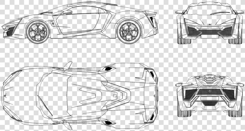 Gtr Drawing Lykan Hypersport   W Motors Lykan Hypersport Blueprint  HD Png DownloadTransparent PNG