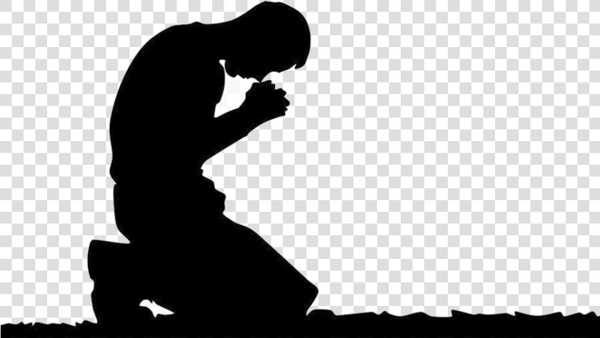 Praying Hands Prayer Man Silhouette Clip Art Pray Transparent   Man Kneeling Down And Praying  HD Png DownloadTransparent PNG