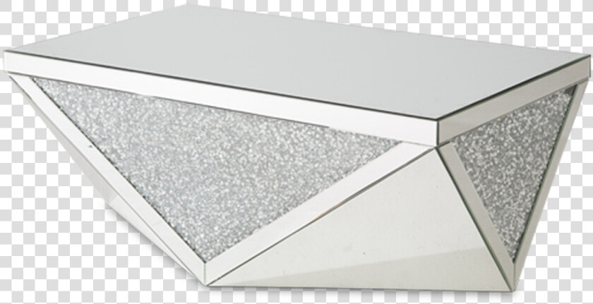 Modern Crystal Accent Triangle Shape Mirrored Rectangular   Coffee Table  HD Png DownloadTransparent PNG