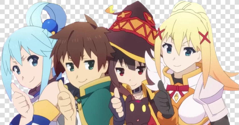  konosuba  kazuma  megumin  aqua  darkness  lalatina   Kono Subarashii Sekai Ni Shukufuku Wo 2  HD Png DownloadTransparent PNG