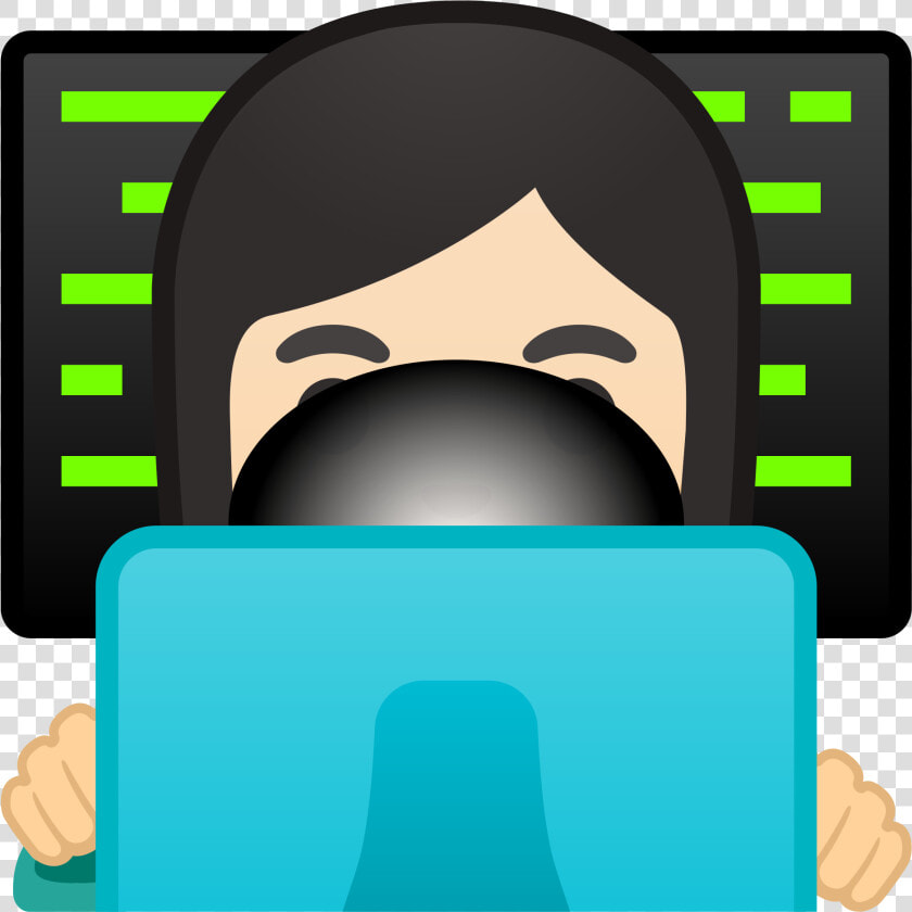 Woman Technologist Light Skin Tone Icon   Emoji Man With Computer  HD Png DownloadTransparent PNG