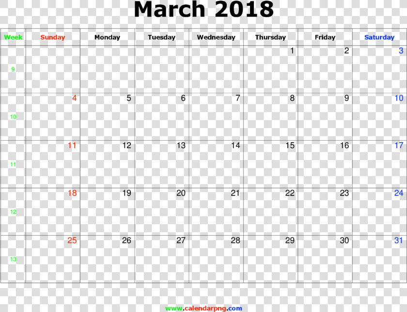 March 2018 Calendar Png Huy Tran Medium  Transparent PngTransparent PNG