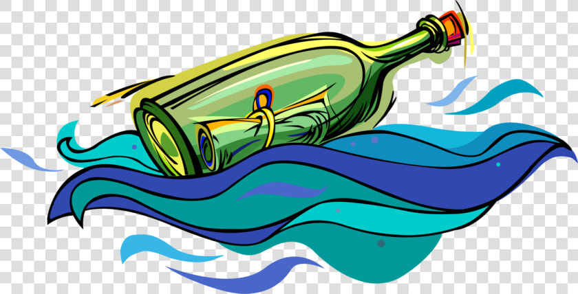 Vector Illustration Of Message In Bottle Form Of Communication   Bottle Floating Clip Art  HD Png DownloadTransparent PNG