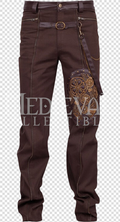 Steampunk Brown Gear Embroidery Strap Trousers   Pajamas  HD Png DownloadTransparent PNG