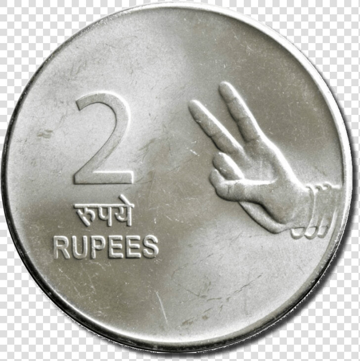 2 Finger Rupee   Indian 2 Rs Coin  HD Png DownloadTransparent PNG